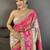 Pink woven design zari silk blend handloom jamdani saree