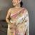 Off white woven design silk blend handloom jamdani saree