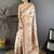 Off white woven design silk blend handloom jamdani saree