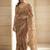 Beige embellished beads & stones satin saree