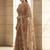 Beige embellished beads & stones satin saree