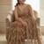 Beige embellished beads & stones satin saree