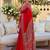 Red ethnic motifs mirror work saree