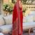 Red ethnic motifs mirror work saree