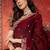 Maroon floral embroidered tissue heavy work saree