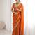 Orange embroidered saree with unstitched blouse piece