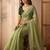 Lime embellished gotta patti  chiffon heavy work saree
