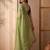 Lime embellished gotta patti  chiffon heavy work saree