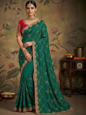 Green embroidered sarees 1