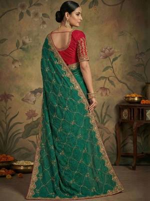 Green embroidered sarees 2