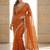 Rust embroidered sarees blouse piece