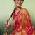 Pink woven design zari saree with unstitched blouse