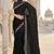Designer black heavy resham embroidery work georgette saree