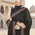 Designer black heavy resham embroidery work georgette saree