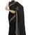 Designer black heavy resham embroidery work georgette saree