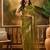 Olive embellished sequence work banarasi saree with blouse piece