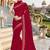 Designer red heavy resham embroidery work georgette saree
