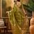 Olive embellished sequence work banarasi saree with blouse piece