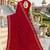 Designer red heavy resham embroidery work georgette saree