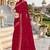 Designer red heavy resham embroidery work georgette saree