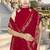 Designer red heavy resham embroidery work georgette saree
