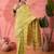 Lime woven design banarasi saree with blouse piece