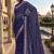 Designer navy blue heavy resham embroidery work georgette saree