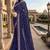 Designer navy blue heavy resham embroidery work georgette saree