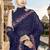 Designer navy blue heavy resham embroidery work georgette saree