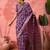 Purple woven design banarasi saree with blouse piece