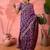 Purple woven design banarasi saree with blouse piece