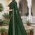 Designer bottle green heavy resham embroidery work georgette saree