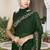 Designer bottle green heavy resham embroidery work georgette saree