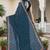 Designer teal blue heavy resham embroidery work georgette saree