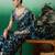 Teal ethnic motif zari woven kanjeevaram saree with blouse