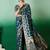 Teal ethnic motif zari woven kanjeevaram saree with blouse