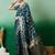 Teal ethnic motif zari woven kanjeevaram saree with blouse