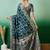 Teal ethnic motif zari woven kanjeevaram saree with blouse