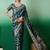 Teal ethnic motif zari woven kanjeevaram saree with blouse