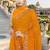 Designer mustard heavy resham embroidery work georgette saree