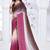 designer pink brown handwork zarkan border work silk blend saree