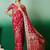 Red ethnic motif zari woven tassel detail kanjeevaram saree