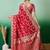 Red ethnic motif zari woven tassel detail kanjeevaram saree