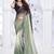 designer pista black handwork zarkan border work silk blend saree