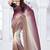 designer brown wine handwork zarkan border work silk blend saree