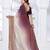 designer brown wine handwork zarkan border work silk blend saree