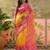 Multicolor ethnic motifs embroidered organza heavy work saree