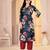 Teal digital printed muslin straight kurta with bottom