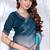 designer sky blue handwork zarkan border work silk blend saree