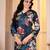 Teal digital printed muslin straight kurta with bottom